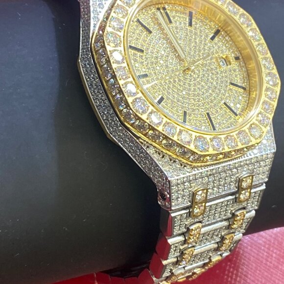 Gold and Silver Moissanite Watch - Picture 5 of 8